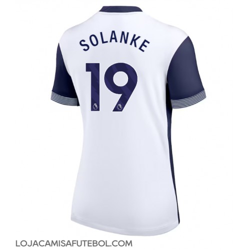 Camisa de Futebol Tottenham Hotspur Dominic Solanke #19 Equipamento Principal Mulheres 2024-25 Manga Curta